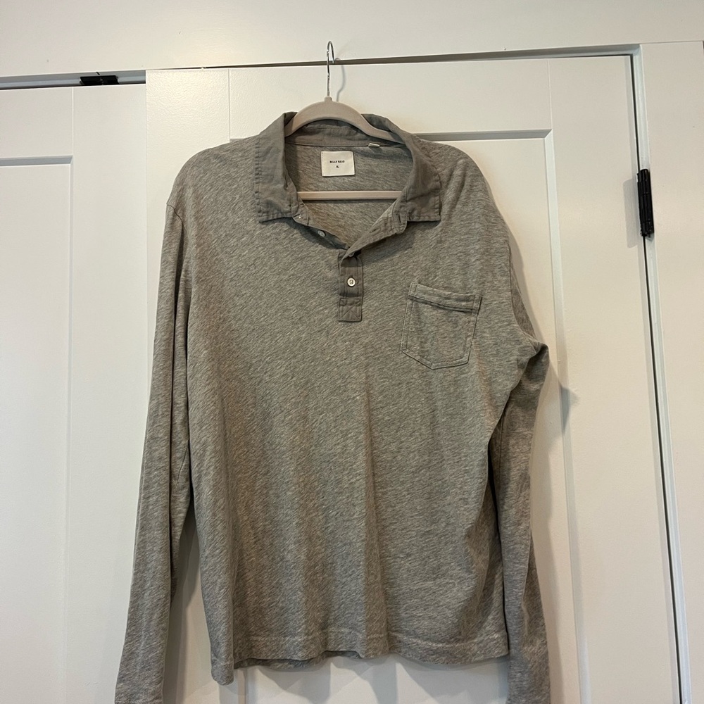 Billy Reid Heather Gray Long Sleeve Shirt